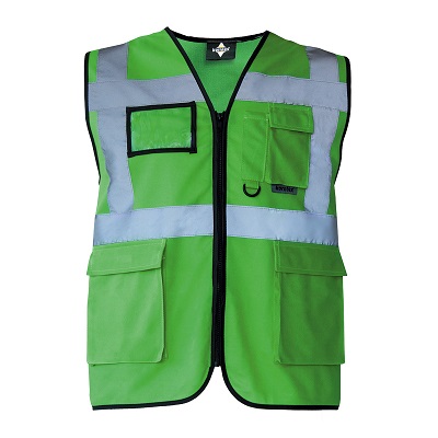 Gilet Alta Visibilità Korntex KXMFGB5XL - Multitasche, EN ISO 20471, Colori Giallo/Arancione, Certificato Oeko-Tex