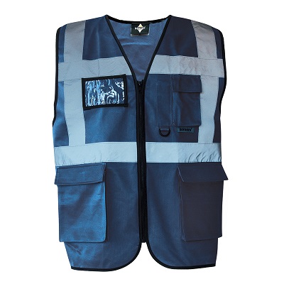 Korntex KXMFGS Gilet Alta Visibilità Multifunzione – EN ISO 20471, Con Tasche, Per Smartphone E Documenti, Arancione/giallo