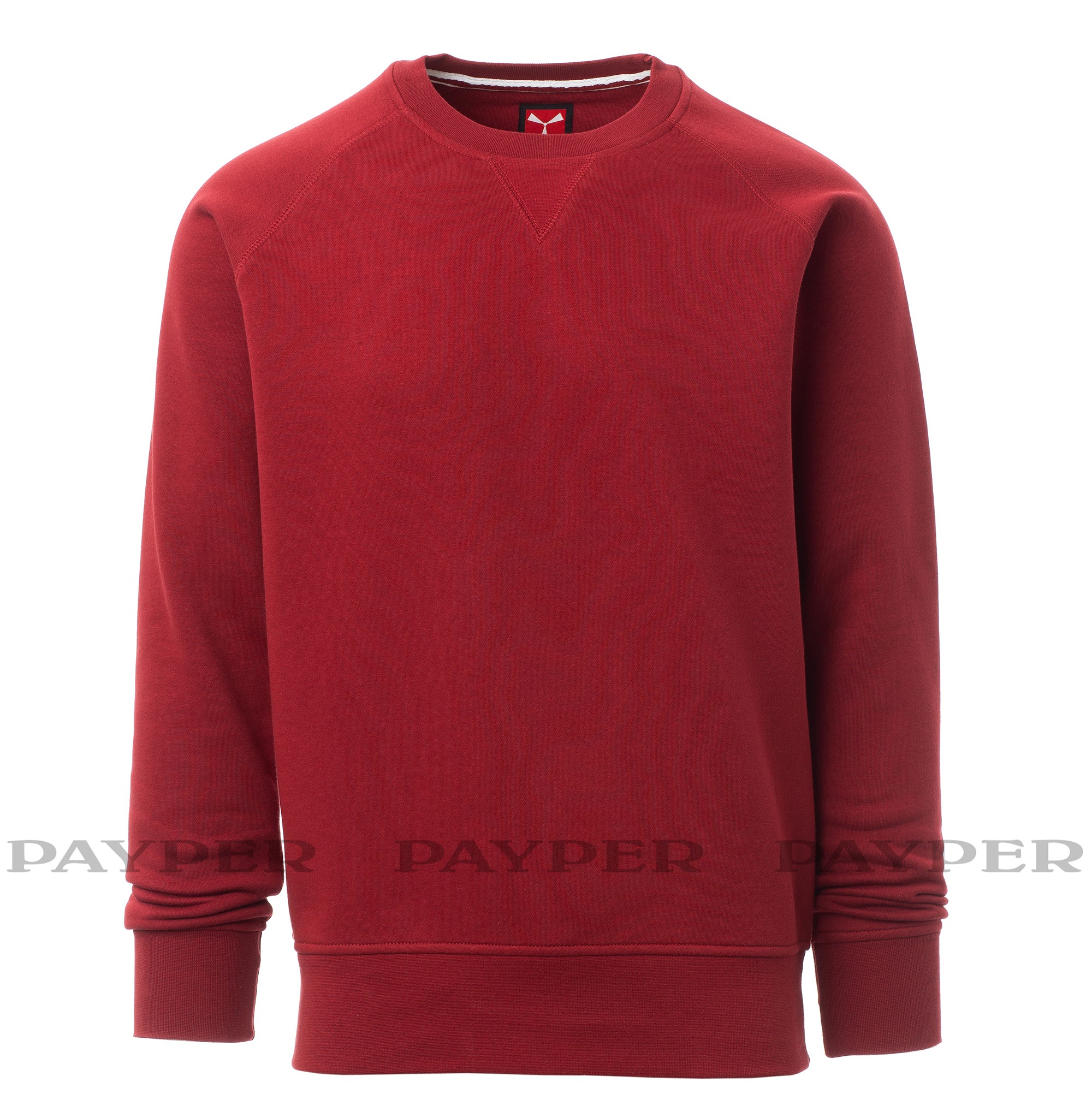 PAYPER Mistral+ Felpa Girocollo da Uomo a Manica Lunga Raglan Misto Cotone Polsini Vita in Costina Elasticizzata Grigio Melange (M