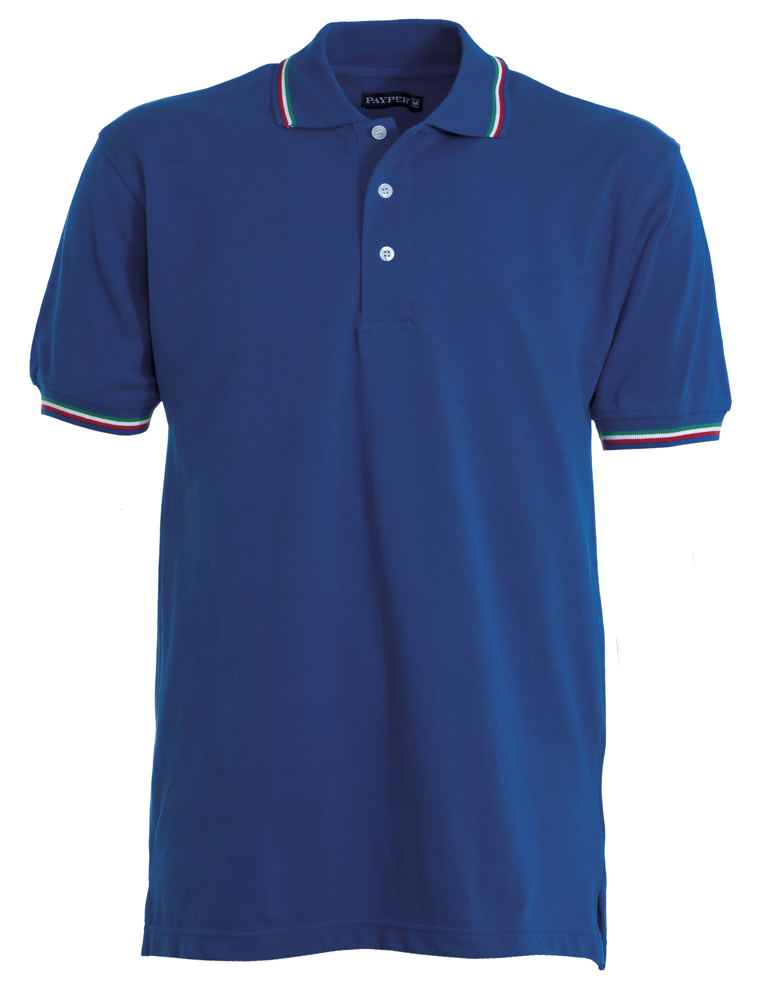 Italia Payper Polo unisex con tricolore su colletto e maniche 100 cotone piquet 210gr Errebipromo