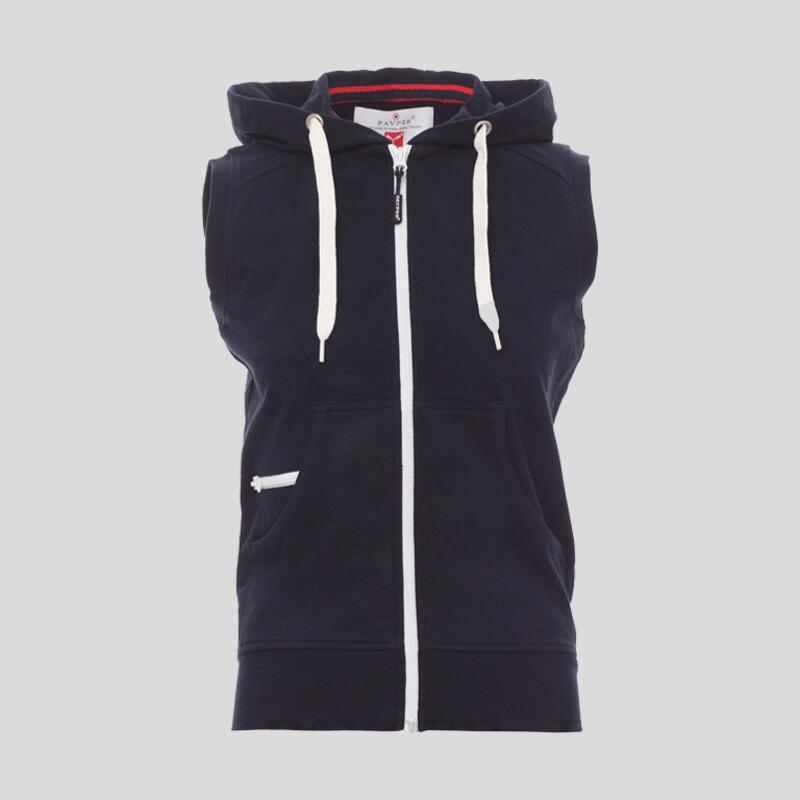 Boxer+ Lady Payper Felpa donna smanicata leggera con cappuccio e zip lunga  80% cotone 20% poliestere 260gr Thumbnail