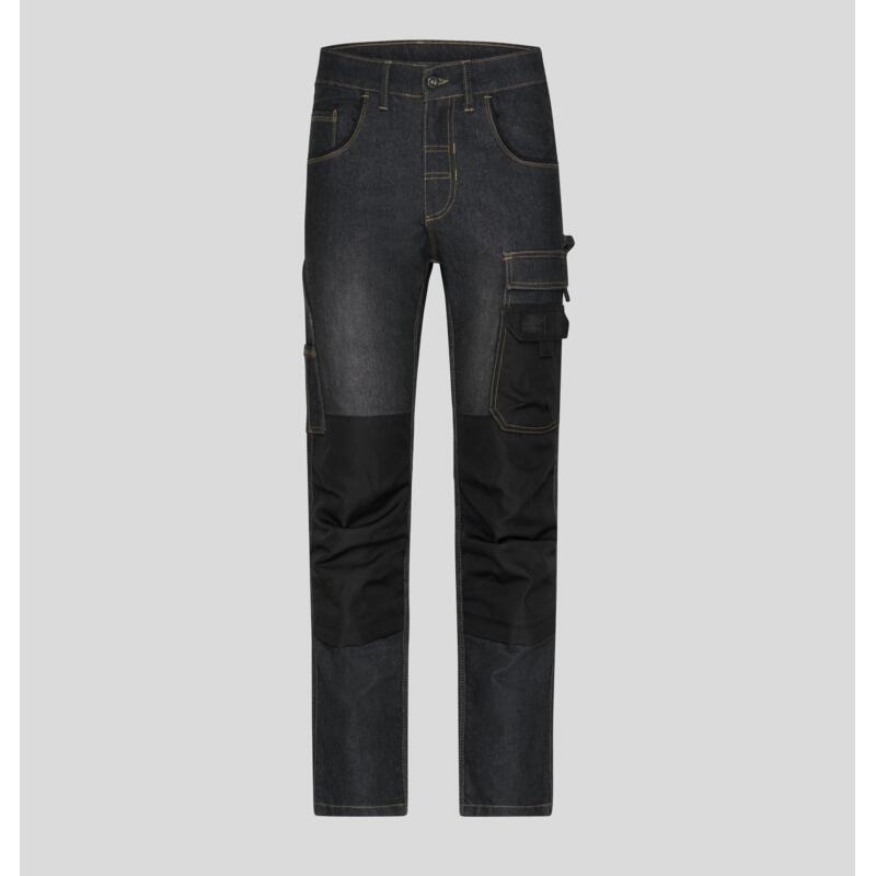 JN875 James&Nicholson Jeans da lavoro elasticizzati con rinforzo in cordura 85% cotone organico 13% poliestere riciclato 420g Thumbnail