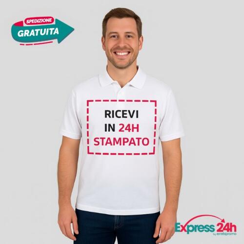 B&C Collection Maglietta Polo uomo personalizzata con Stampa e ricamo in 24 ore 24h - ID001 Men Maglietta Polo uomo personalizzata con Stampa e ricamo in 24 ore Thumbnail