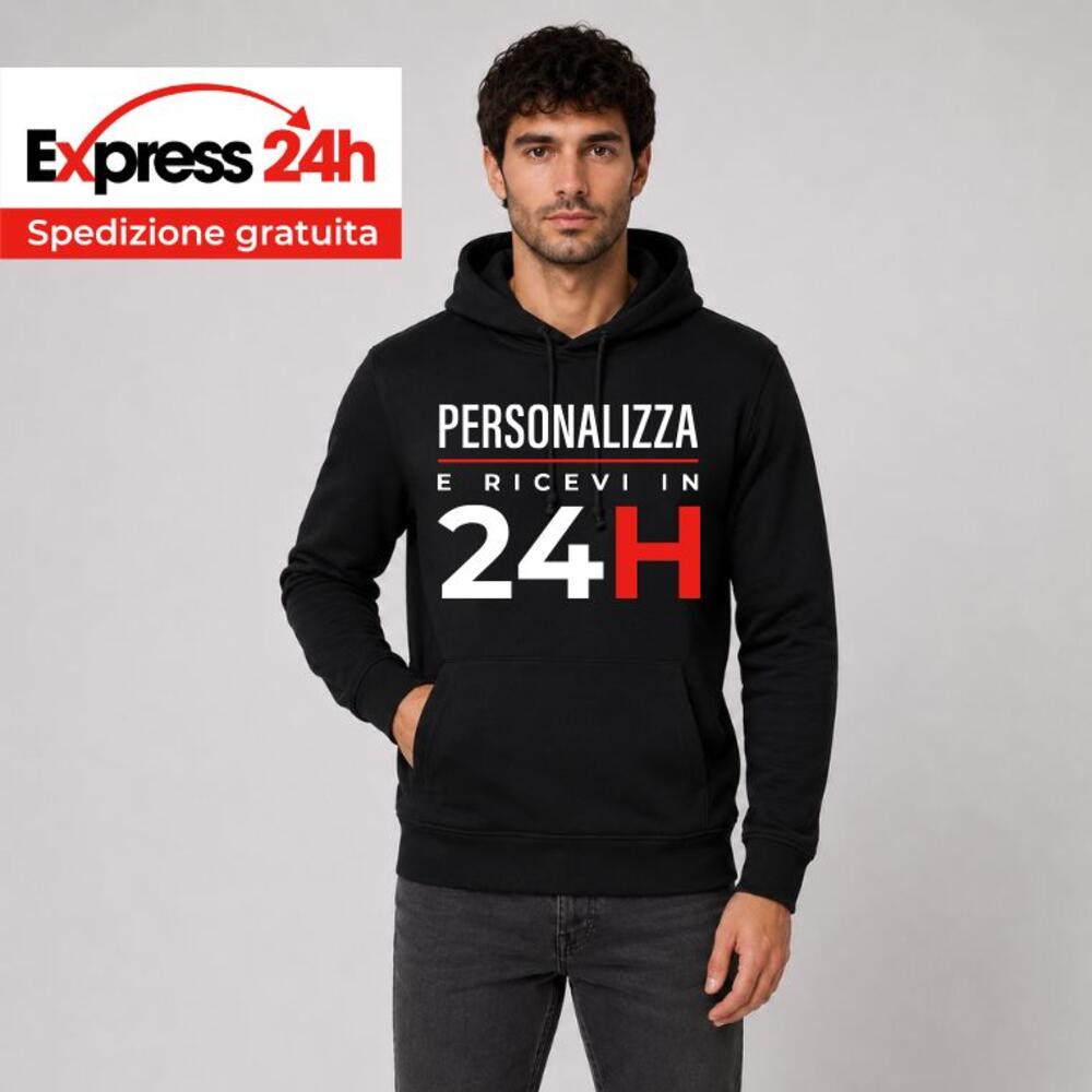Felpa personalizzabile sostenibile uomo stampata e spedita in 24 ore Thumbnail