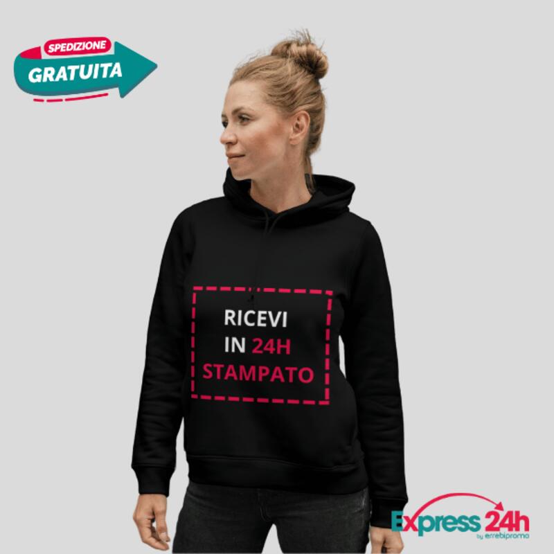 Felpa personalizzabile donna sostenibile stampata e spedita in 24 ore Thumbnail