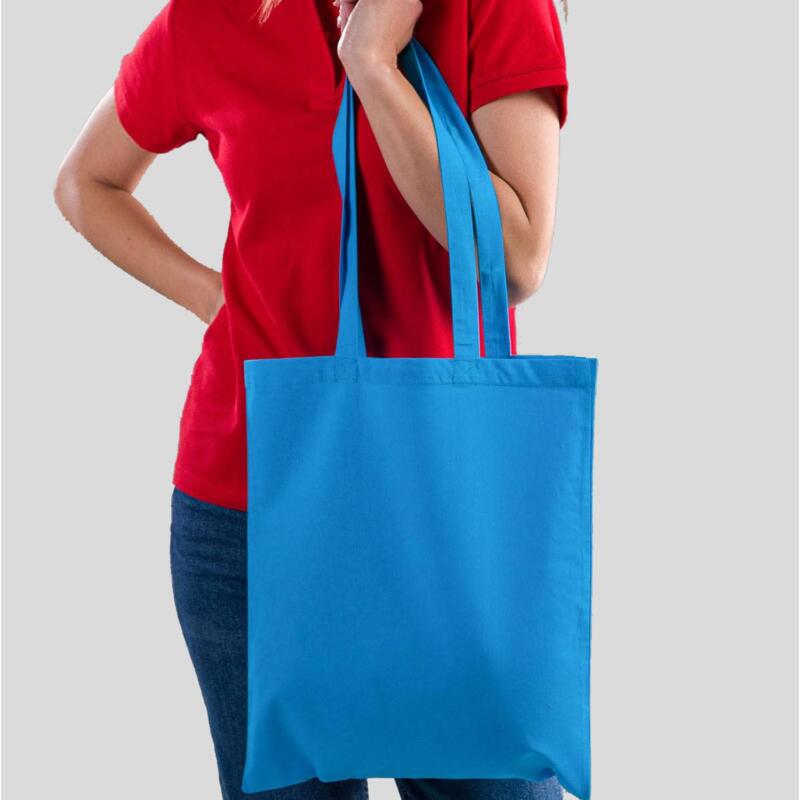 BS901 BlackSpider Shopper con manico lungo dimensione 38x42 cm in 100% cotone Thumbnail