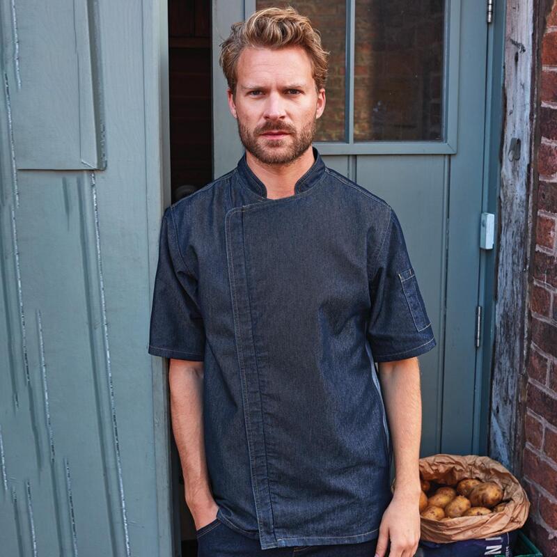 PR906 Premier  Giacca da chef con chiusura a zip collo alla coreana  contrasto sotto alle maniche Thumbnail