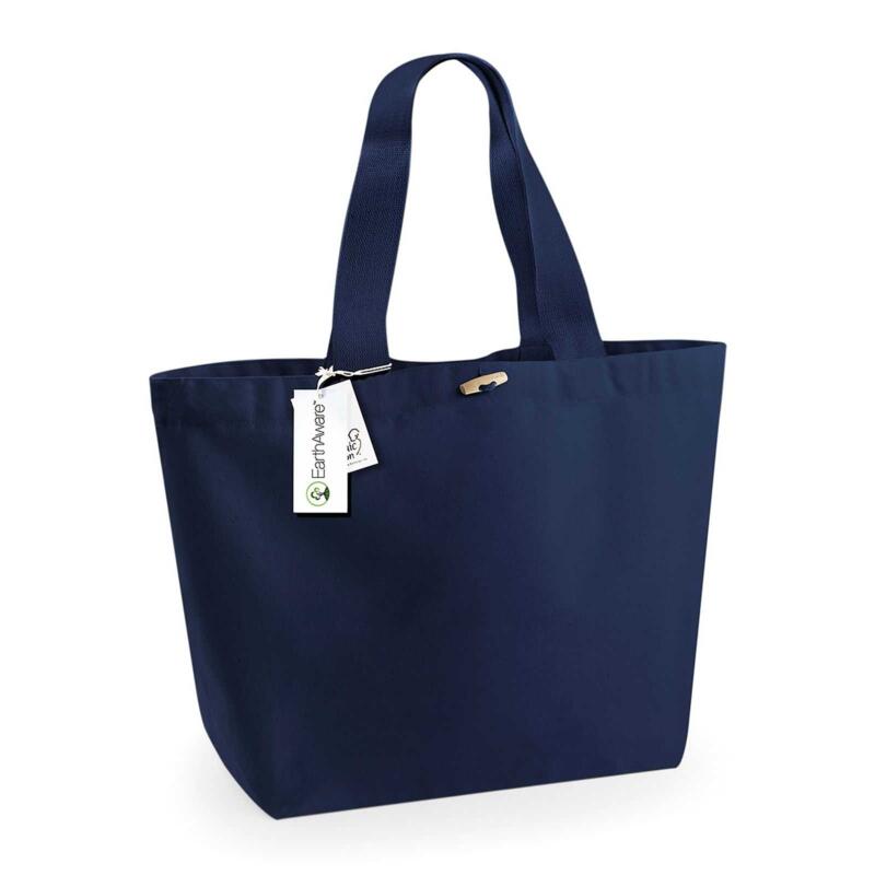 W855 Borsa mare personalizzata cotone organico canvas 40x39x19 cm 30L Thumbnail