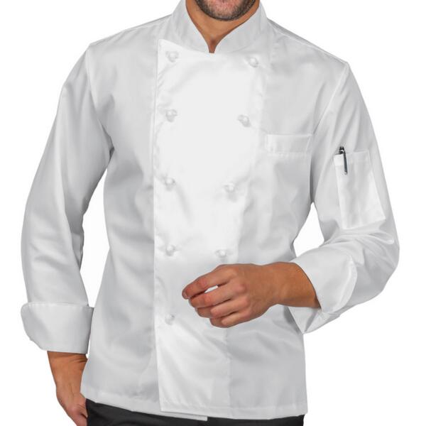 057360 Giacca cuoco unisex a manica lunga slim extra light super stretch 97% Cotone 3% Spandex 136g Thumbnail