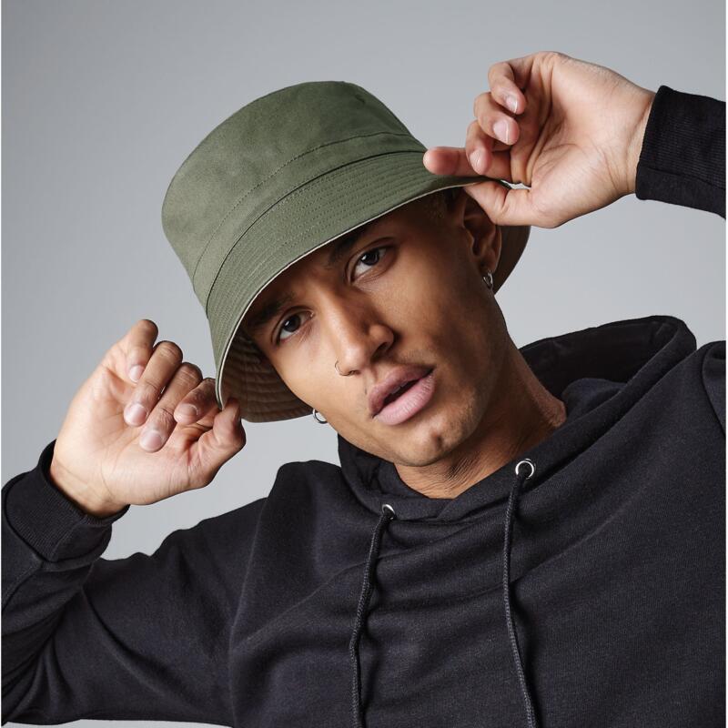 B686 Beechfield Cappello pescatore bicolore reversibile in 100% cotone twill Thumbnail