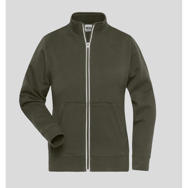 JN1809 James&Nicholson felpa donna foderata internamente in pile con zip lunga 55% poliestere 45% cotone 380g Thumbnail