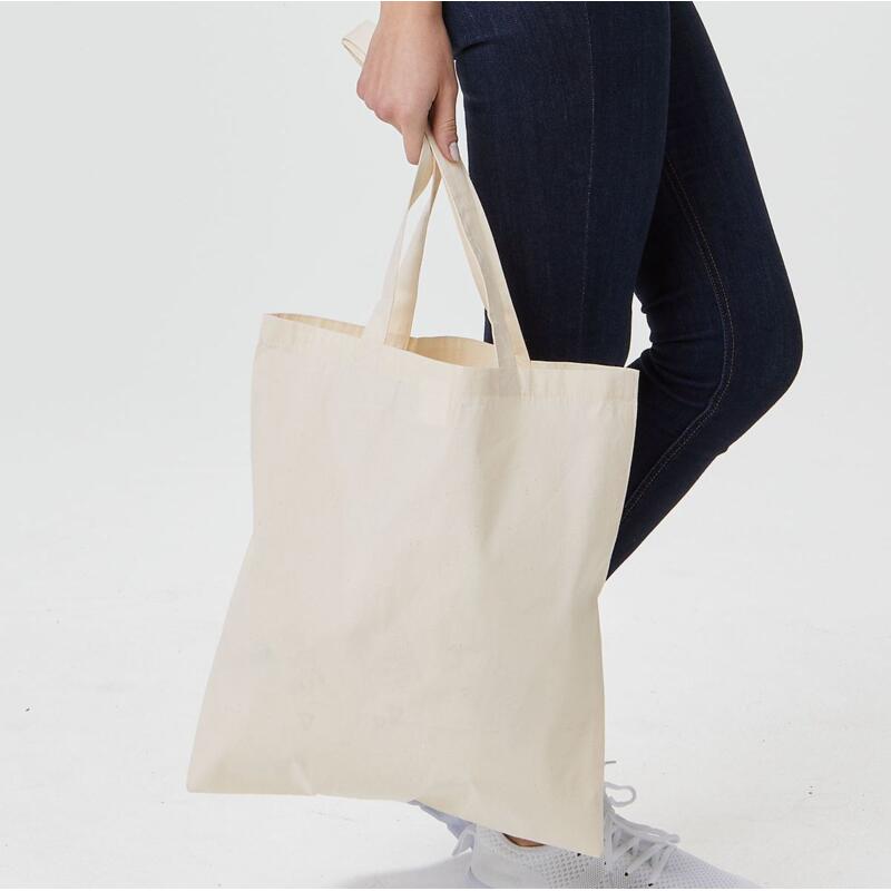 BS910 BlackSpider Shopper con manico lungo dimensioni 38x42 cm in 100% cotone organico GOTS 140  g/m2  Thumbnail