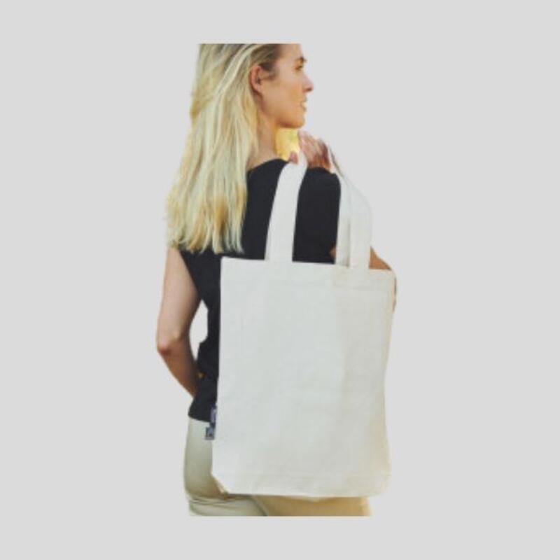 O90003 Neutral Shopper ECOLABEL manici lunghi cuciture rinforzate 42x38x7cm 100% cotone organico certificato  210g/m² certificato GOTS, ECOLABEL, OEKO-STANDARD TEX 100 Thumbnail