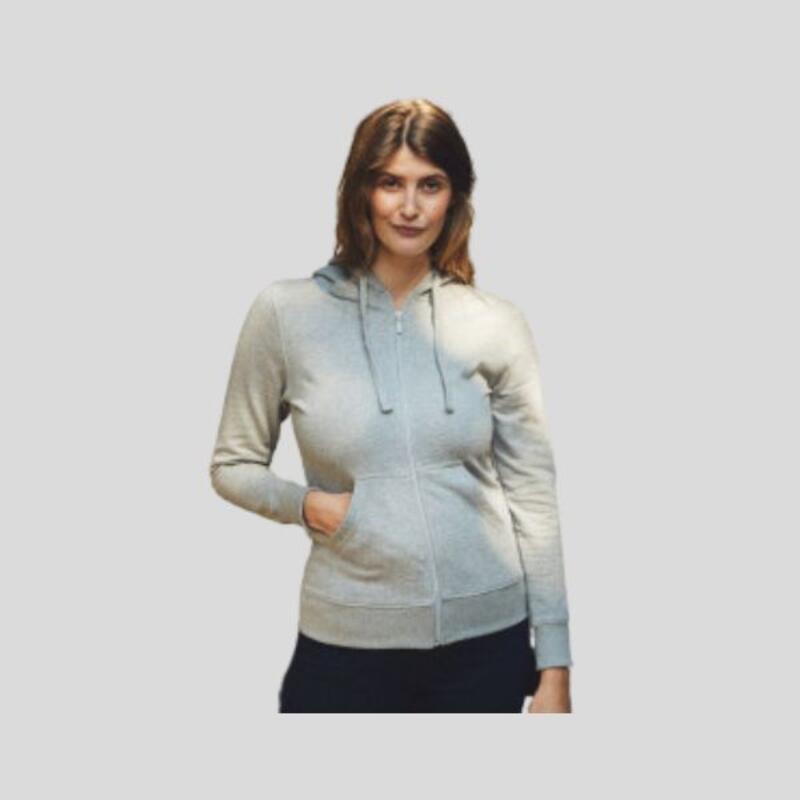 O83301 Neutral Felpa da donna con zip e cappuccio ECOLABEL 100% cotone organico 300g certificato GOTS, ECOLABEL, OEKO-STANDARD TEX 100 Thumbnail