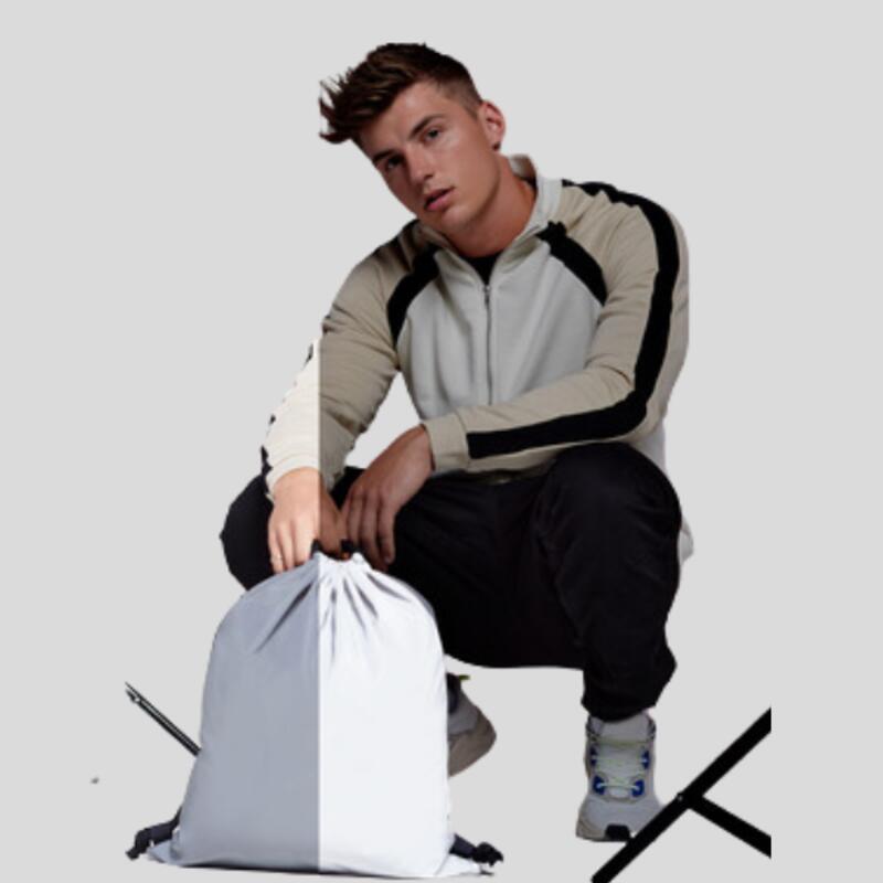 BG137 BagBase Zaino con coulisse Dimensioni: 48 x 40 cm tessuto riflettente Thumbnail