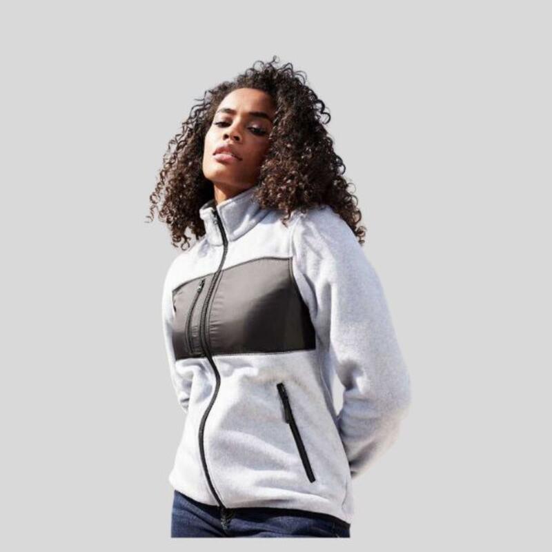 JN1311 Giacca in pile da donna multitasche con inserto in tessuto e taschino sul petto 100% poliestere riciclato 280g Thumbnail