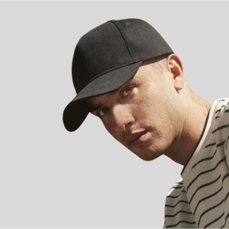 B62N Beechfield Cappellino in twill a 5 pannelli chiusura con fibbia metallica 100% cotone organico bio certificato Thumbnail