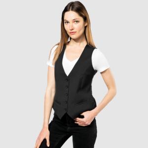K502 Gilet donna 5 bottoni taglio aderente con cinturino posteriore regolabile 64% poliestere 34% viscosa 2% elastan 220g Thumbnail