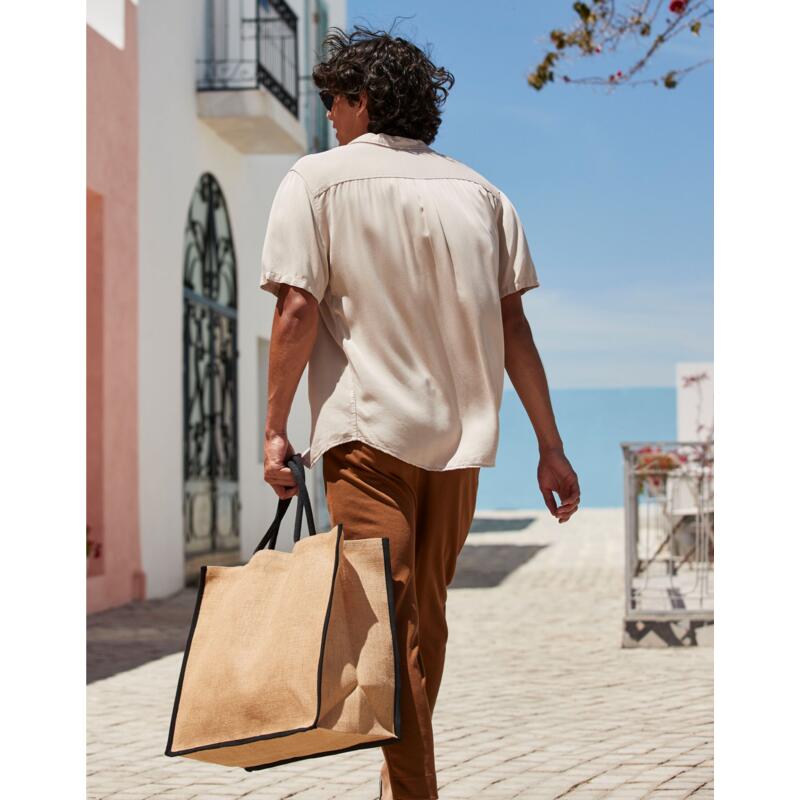 Shopper extra large in juta laminata personalizzabile Thumbnail