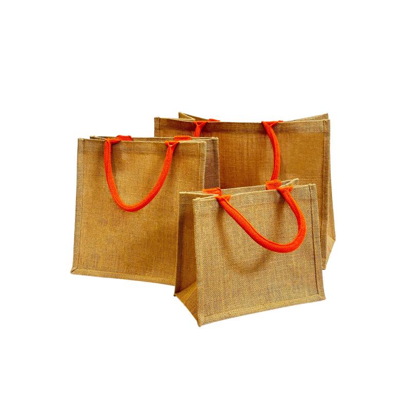 BS905M Shopper Juta manici in cotone 14 Litri 30x30x19 personalizza stampa e ricamo Thumbnail
