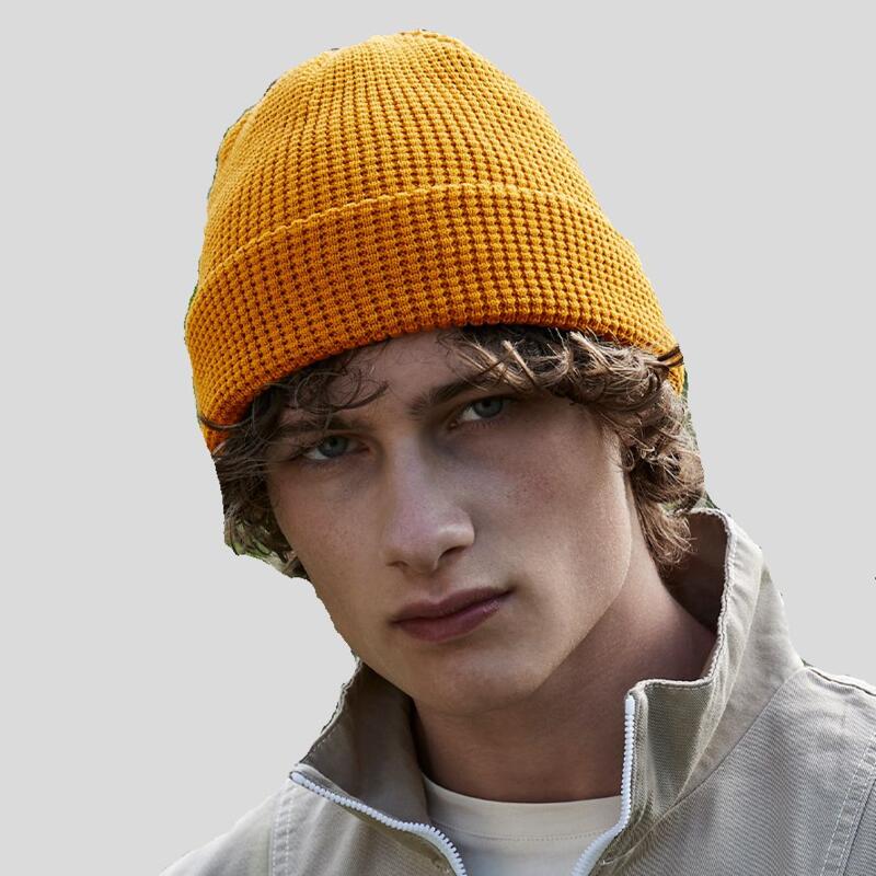 B52N Beechfield Berretto a maglia con nido d'ape 100% cotone bio certificato Thumbnail