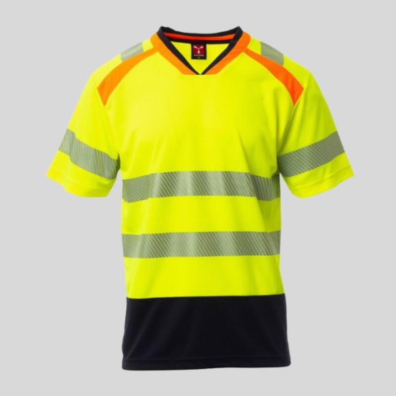 ALLEY T-shirt ad alta visibilità scollo a V bicolore 100% poliestere 150gr/mq EN ISO 20471 CL.2 Thumbnail