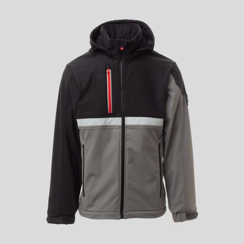 Wise Payper Softshell idrorepellente e antivento con banda retroriflettente 78% nylon 22% elastan 330gr Thumbnail