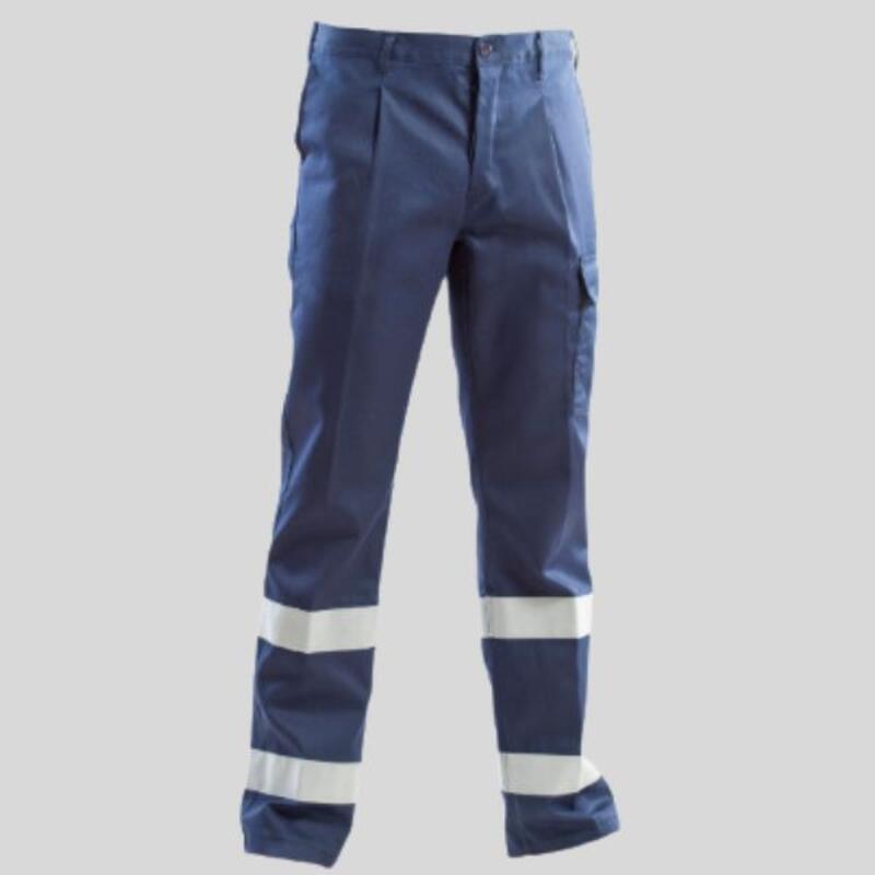 STX43 Pantalone con bande rifrangenti ed elastico in vita EN ISO 13688 I cat. 100% cotone 260 gr Thumbnail