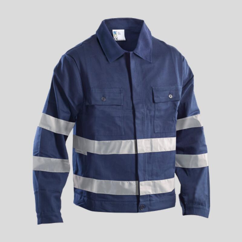 STX49 Giubbetto con bande rifrangenti e bottoni coperti EN ISO 13688 I cat. 100% cotone 260 gr Thumbnail