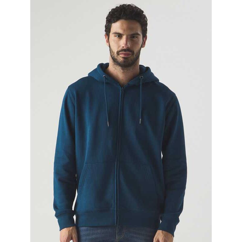 BS343 Black Spider Felpa unisex Zip e Cappuccio felpata internamente 80% cotone organico, 20% poliestere riciclato 280gr Thumbnail