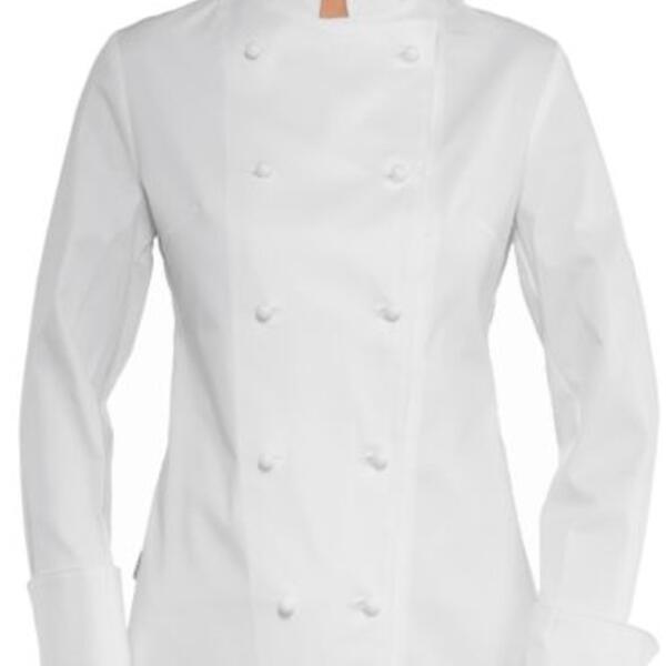 057560 Giacca cuoco donna a maniche lunghe extra light super stretch 97% Cotone 3% Spandex 136gr Thumbnail