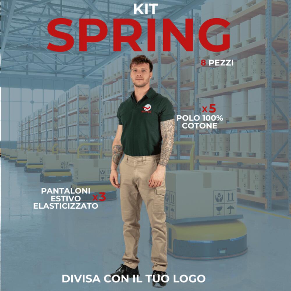 KIT  SPRING - Divisa da lavoro estiva in KIT 8 Articoli: 3xPantaloni Multitasche estivi stretch - 5xMaglietta Polo  Thumbnail
