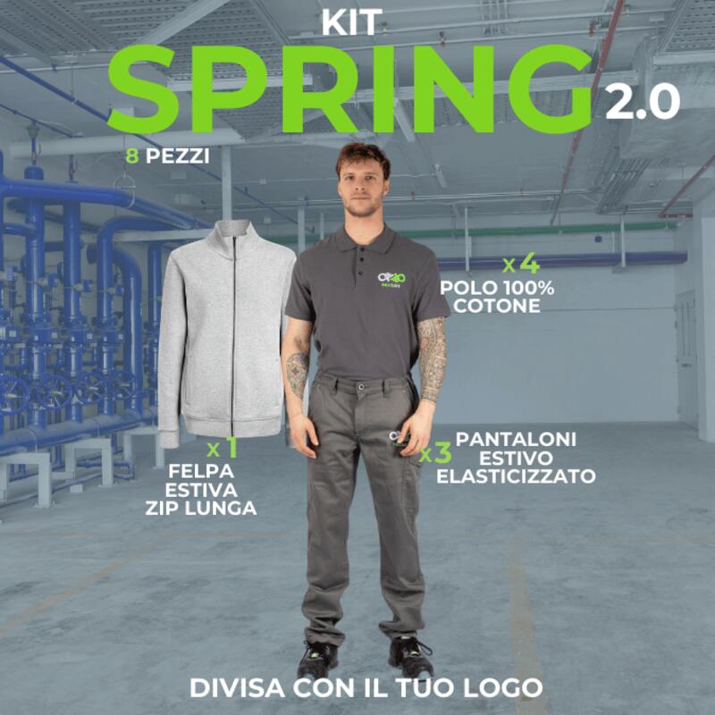 KIT SPRING 2.0 - Divisa da lavoro estiva in KIT 8 Articoli: 3xPantaloni Multitasche estivi stretch - 4xMaglietta Polo- 1xFelpa Leggera Full zip Thumbnail