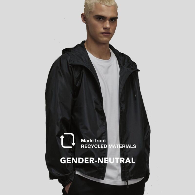 JG003 B&C Giacca antivento ripiegabile idrorepellente maniche raglan con cappuccio 100% poliestere riciclato certificato Oekotex Thumbnail