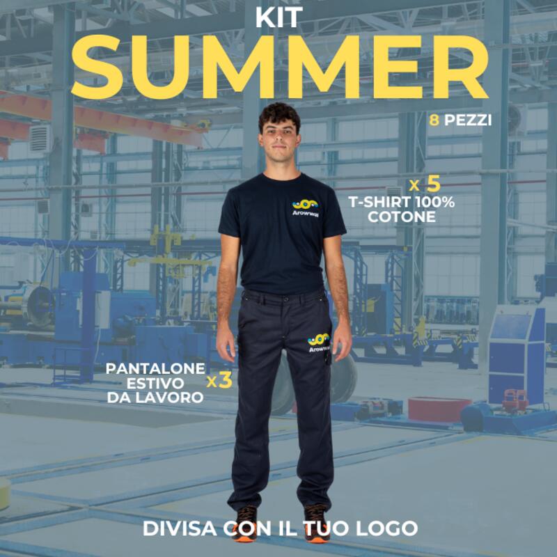 KIT SUMMER - Divisa da lavoro estiva in KIT 8 Articoli: 3xPantaloni Multitasche estivi  - 5xMaglietta T-Shirt personalizzate Thumbnail
