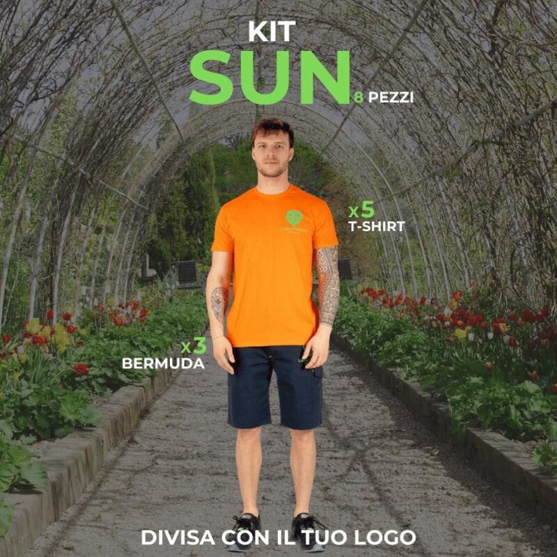 Kit SUN 5 Magliette Personalizzate + 3 Bermuda da Lavoro Estivi Thumbnail