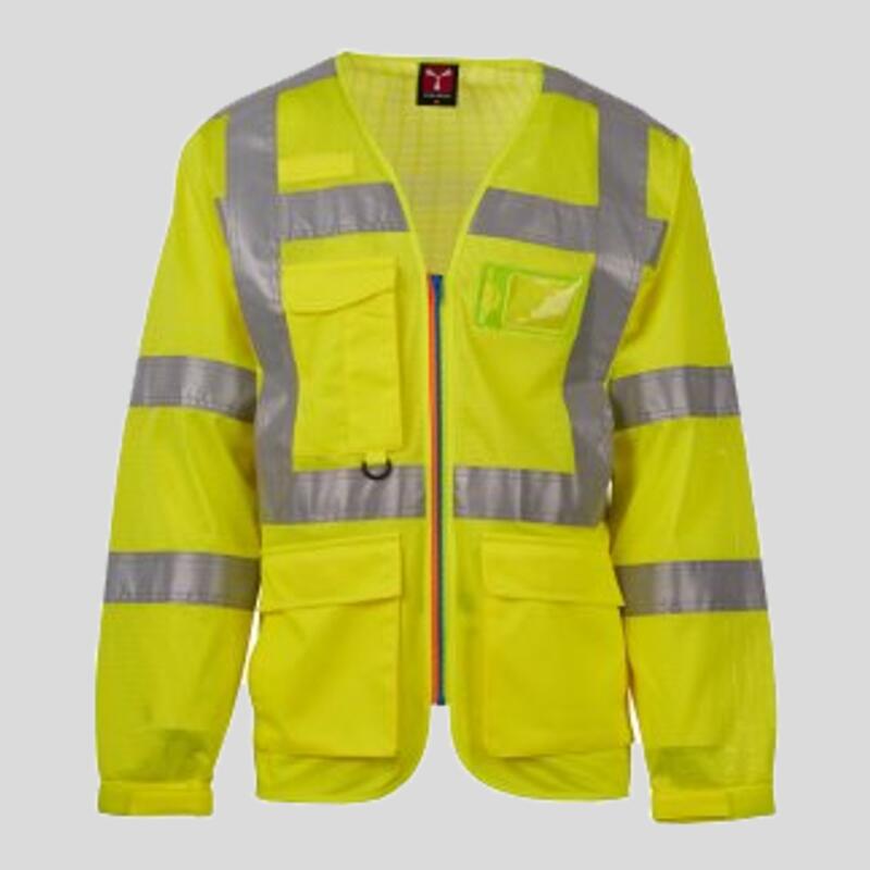 Long Exo Mesh Payper Gilet sfoderato a manica lunga in alta visibilità in tessuto mesh traspirante 100% poliestere 145gr EN ISO 20471 Classe III Thumbnail