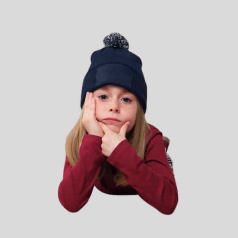 B443B Beechfield Berretto da bambino a maglia con pompon "Snowstar" 55% poliestere riciclato, 45% acrilico Thumbnail