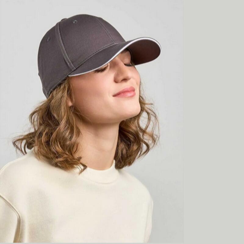 Sport sandwich-S Cappello a 6 pannelli in twill ecosostenibile visiera con sandwich a contrasto 80% cotone organico 20% cotone riciclato Thumbnail