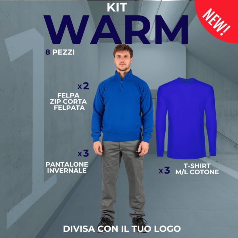 KIT WARM - Abbigliamento da lavoro invernale in KIT: 3 pantaloni invernali, 3 T-shirt, 2 felpe zip corta Thumbnail