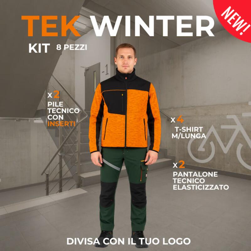 KIT TEK WINTER - 2 pantaloni NEXT 4W- 4 t-shirt manica lunga- 2 felpe TRAVEL con inserti soft-shell. Thumbnail