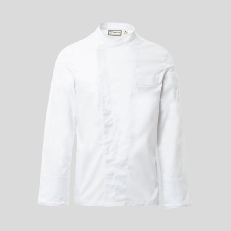 ROYAL Payper Giacca cuoco maniche lunghe con chiusura a doppio petto con bottoni automatici 58% cotone 42% elastomultiestere 160gr Thumbnail