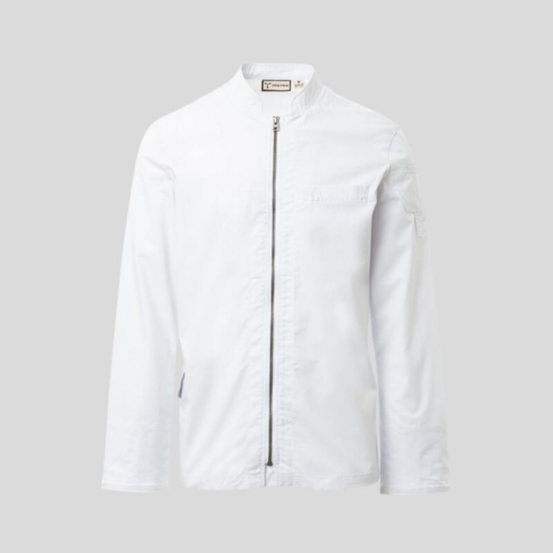 BOSS Payper Giacca cuoco collo alla coreana maniche lunghe con chiusura centrale con zip 58% cotone 42% elastomultiestere 150gr Thumbnail