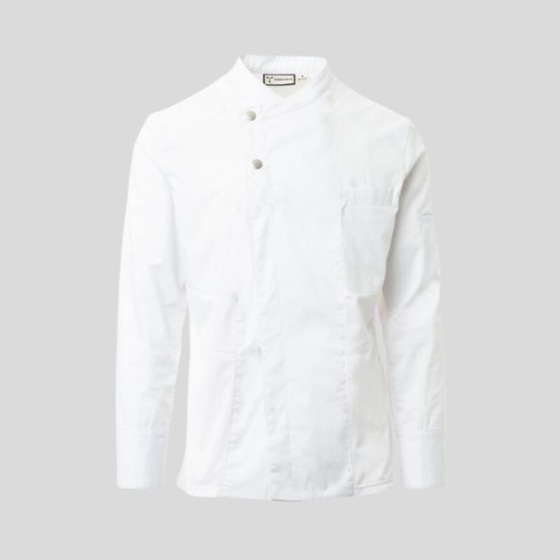 COUTURE MESH Payper Giacca cuoco maniche lunghe in tessuto mesh con chiusura a doppio petto con bottoni automatici 58% cotone 42% elastomultiestere 150gr Thumbnail