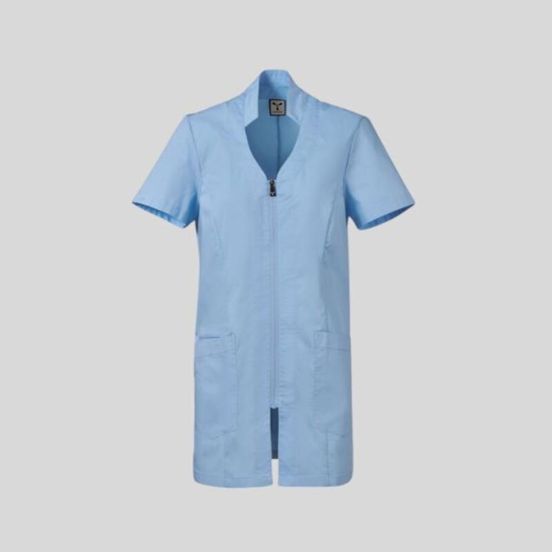 VANILLA LADY Camice da donna a manica corta con collo alla coreana apertura centrale con zip 58% cotone popeline + 14 % poliestere + 28% elastomultiestere Thumbnail