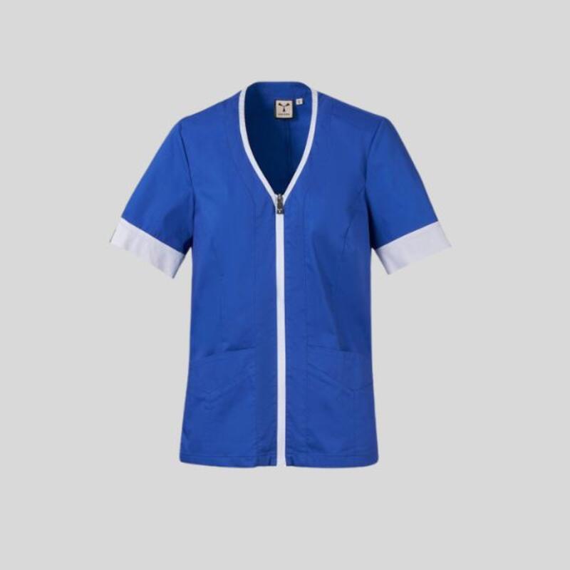 GIADA LADY Payper Camice da donna bicolore a manica corta con chiusura con zip  58% cotone popeline + 14 % POLIESTERE+ 28% ELASTOMULTIESTERE  Thumbnail