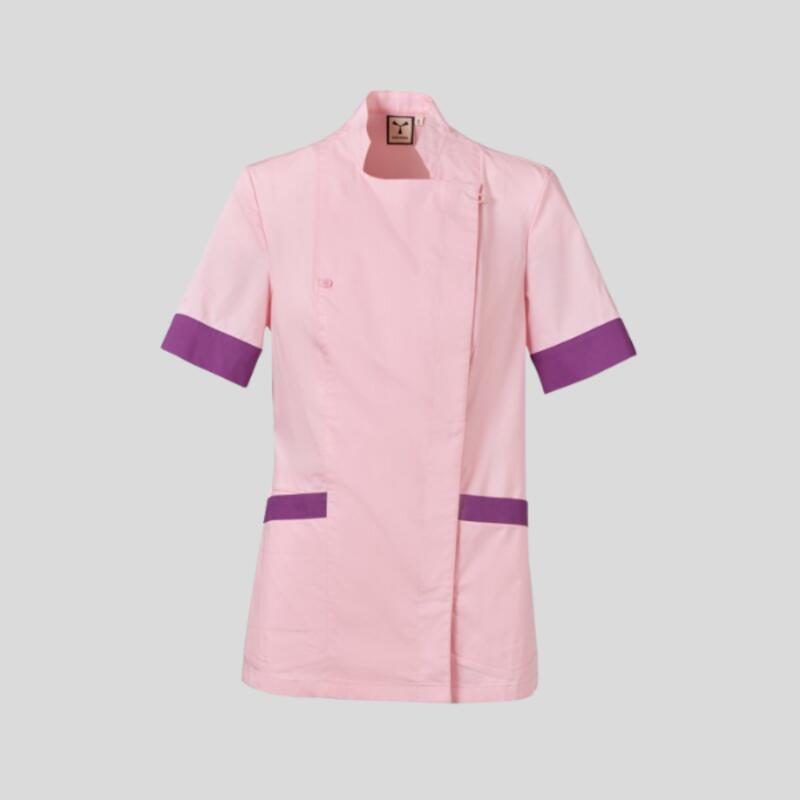 AMBER LADY Payper Camice donna manica corta con collo alla coreana e chiusura con bottoni automatici 58% cotone 14% poliestere 28% elastomultiestere 125gr Thumbnail