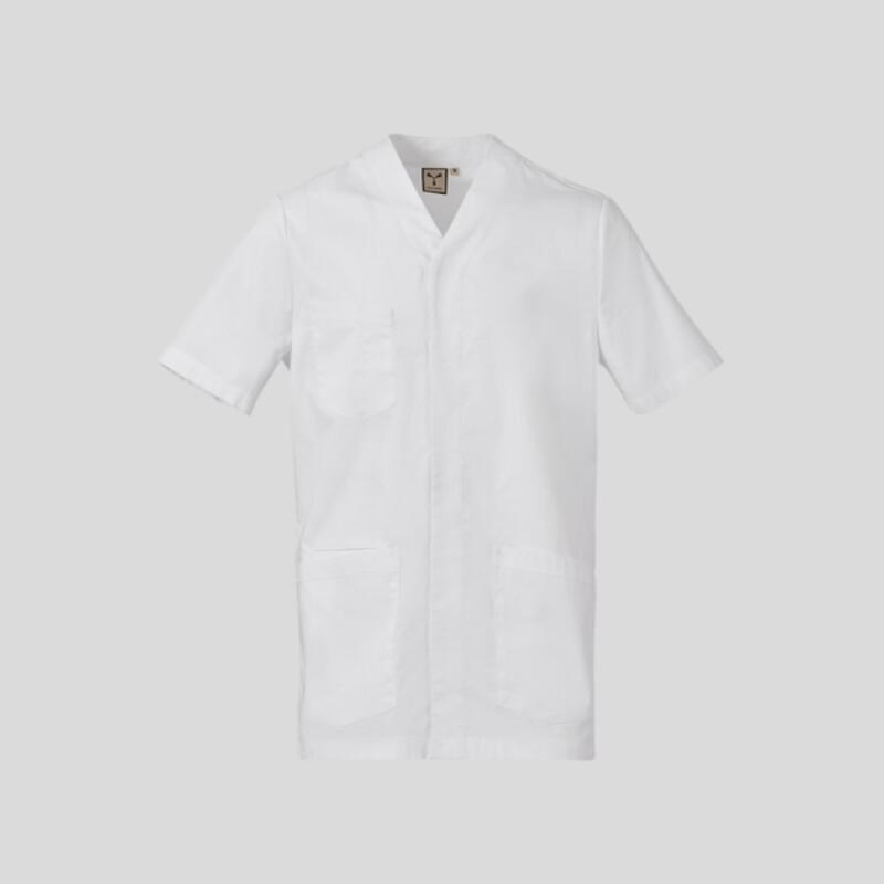 HYGENE PRO Payper Camice uomo manica corta con scollo a V e abbottonatura coperta 58% cotone 14 % poliestere 28% elastomultiestere 125gr Thumbnail