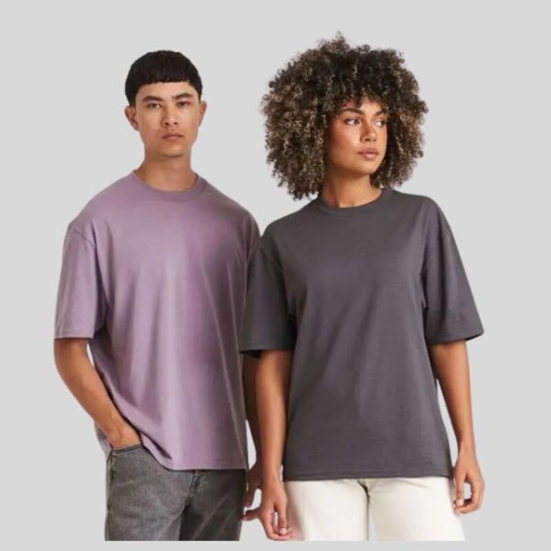 JT009 T-shirt a girocollo oversize maniche set-in 100% cotone 190g Thumbnail