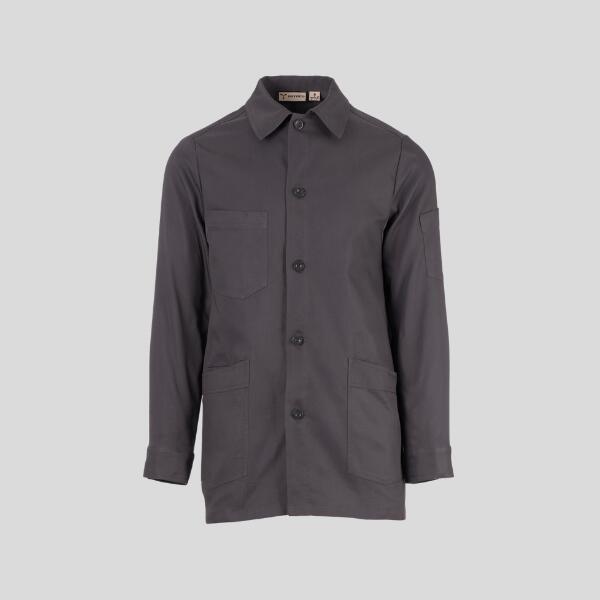 JIGGER Camice corto da uomo a manica lunga con chiusura frontale con bottoni in tessuto elasticizzato e traspirante 58% cotone 42% elastomultiestere 160gr Thumbnail